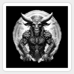 Minotaur black and white Sticker